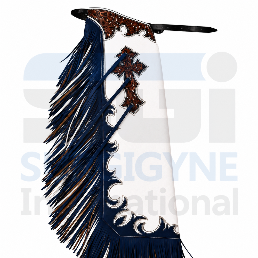 Rodeo Chaps Hand Tooled with Fringes