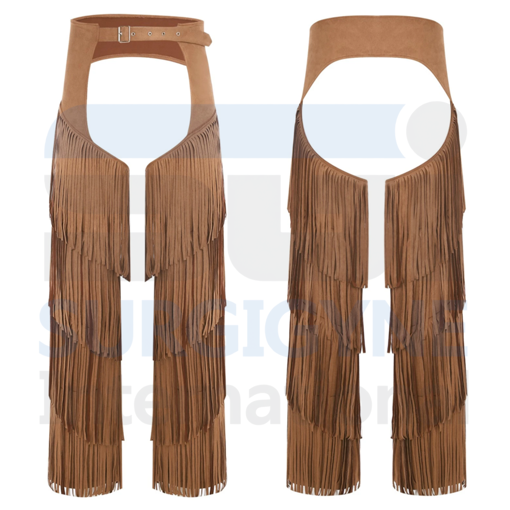 English Chaps Overlay with Fringes